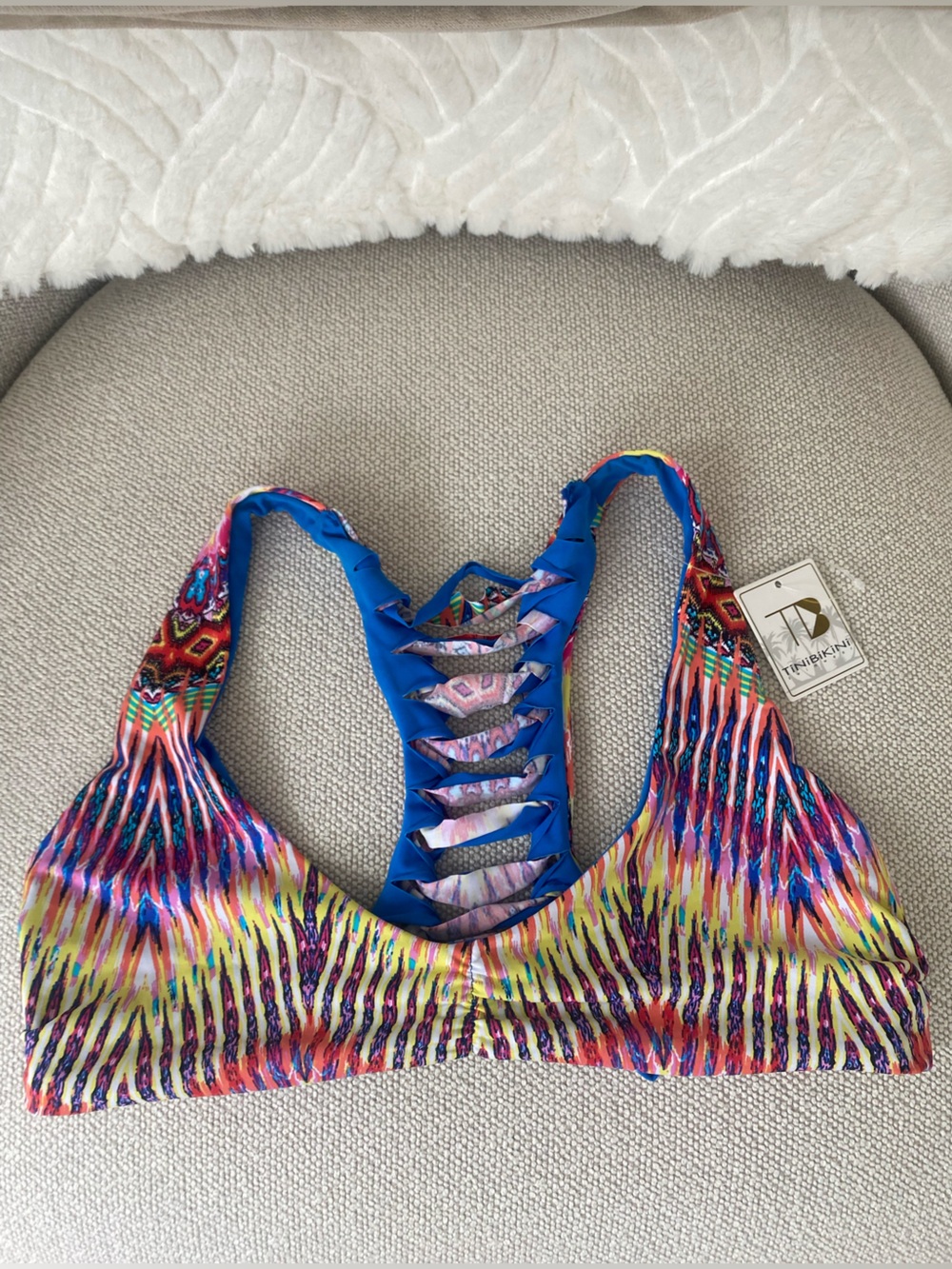 TiniBikini Bright Coral Multicolor Tribal One-Piece